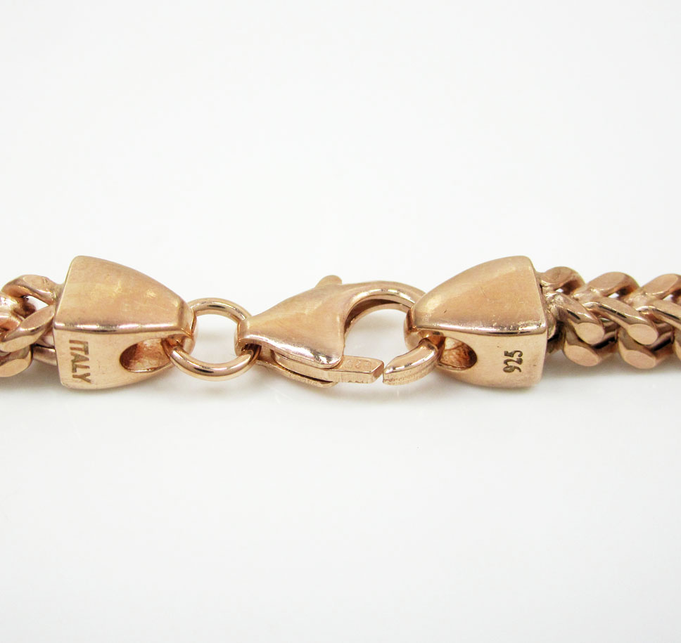 925 rose sterling silver franco link chain 30 inch 4.2mm