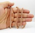 925 rose sterling silver franco link chain 28 inch 5.2mm