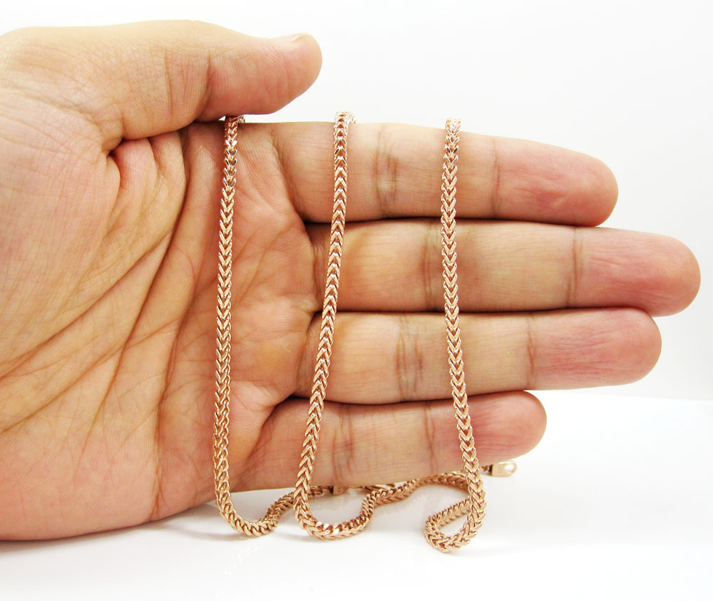 925 rose sterling silver franco link chain 30 inch 2.6mm