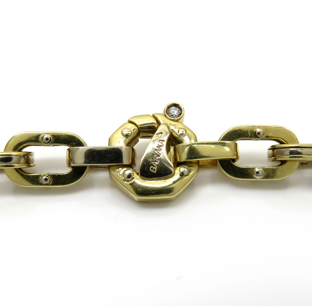 Baraka 18k yellow gold round link diamond necklace 0.02ct 26 inch - Image 3