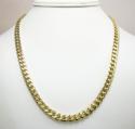 10k yellow gold thick miami link chain 20-28  inch 7.5mm