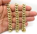10k yellow gold hollow miami link chain 22-38 inch 11mm