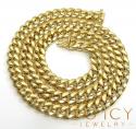 10k yellow gold hollow miami link chain 18-30 inch 9mm