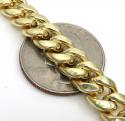 10k yellow gold hollow miami link chain 18-30 inch 9mm