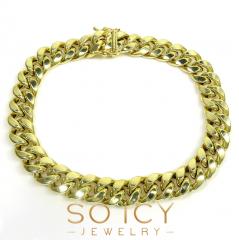10k yellow gold hollow miami bracelet 8.50 inch 9.5mm