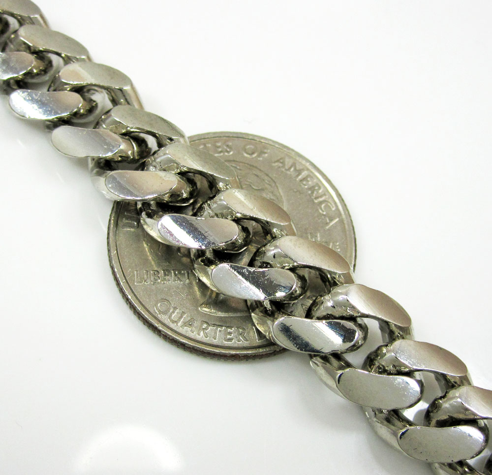 925 sterling silver miami link chain 20-26 inch 10.5mm