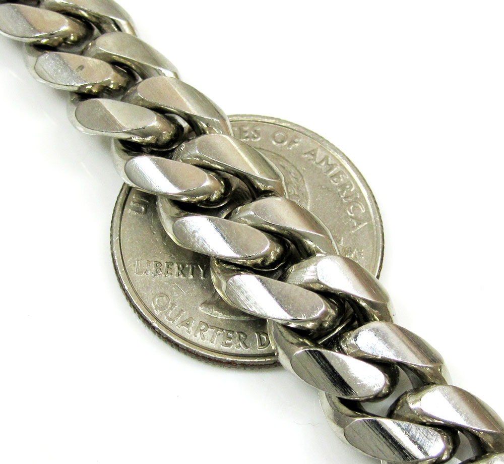 925 sterling silver miami link chain 34 inch 11.3mm - Image 2