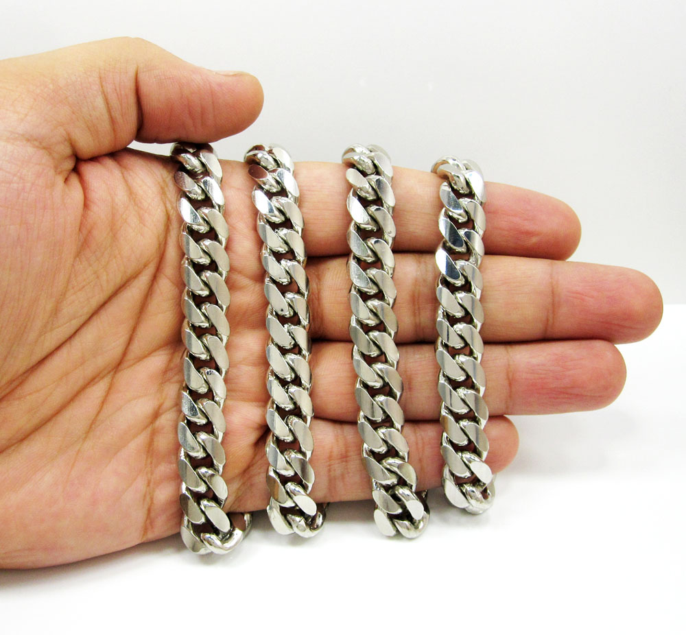 925 sterling silver miami link chain 34 inch 11.3mm