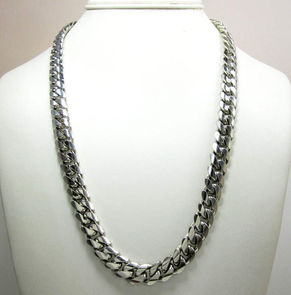 925 sterling silver miami link chain 34 inch 11.3mm