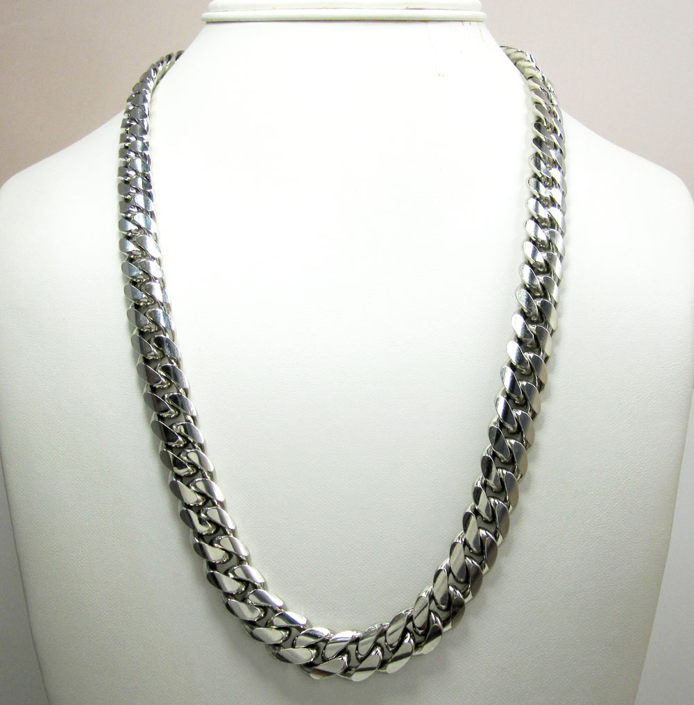 925 sterling silver miami link chain 34 inch 11.3mm - Image 5
