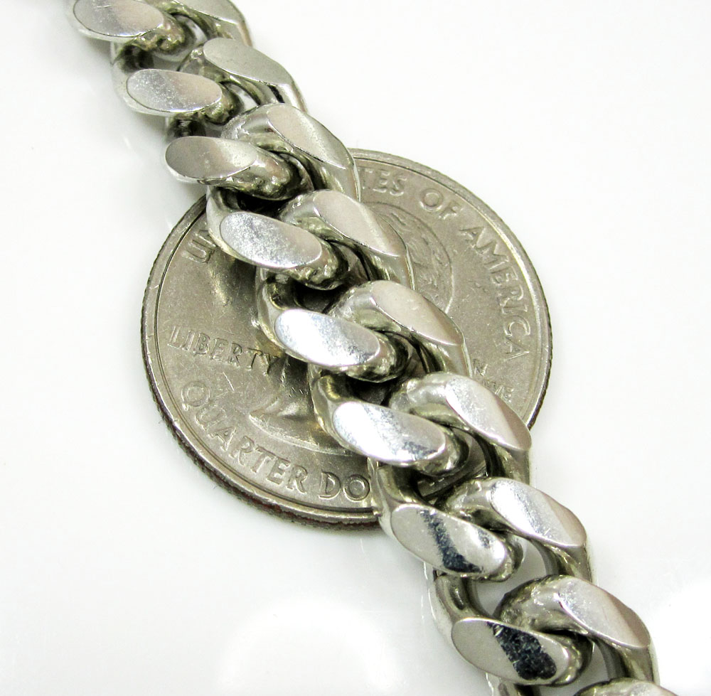 925 sterling silver miami link chain 20-26 inch 9.7mm