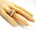 14k rose gold double headed diamond panther ring 3.00ct
