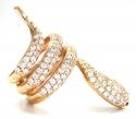 14k rose gold round diamond snake ring 2.00ct