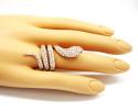 14k rose gold round diamond snake ring 2.00ct