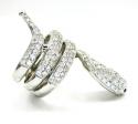 14k white gold round diamond snake ring 2.00ct