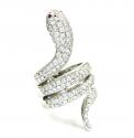 14k white gold round diamond snake ring 2.00ct