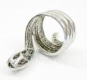 14k white gold round diamond snake ring 2.00ct
