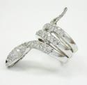14k white gold round diamond snake ring 2.00ct