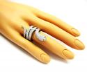 14k white gold round diamond snake ring 2.00ct