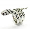 14k white gold round diamond snake ring 2.38ct