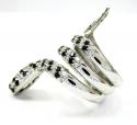 14k white gold round diamond snake ring 2.38ct