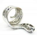14k white gold round diamond snake ring 2.38ct