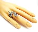 14k white gold round diamond snake ring 2.38ct