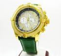 Techno com by kc yellow case big bezel diamond watch 2.00ct