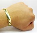10k yellow gold figaro id bracelet 9 inch 8mm 