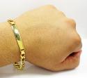 10k yellow gold figaro id bracelet 8.50 inches 8mm