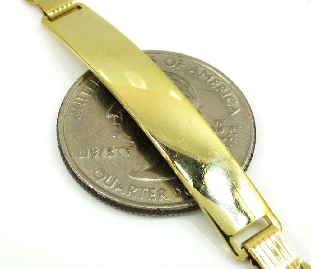 10k yellow gold cuban id bracelet 8.25 inch 5.7mm 