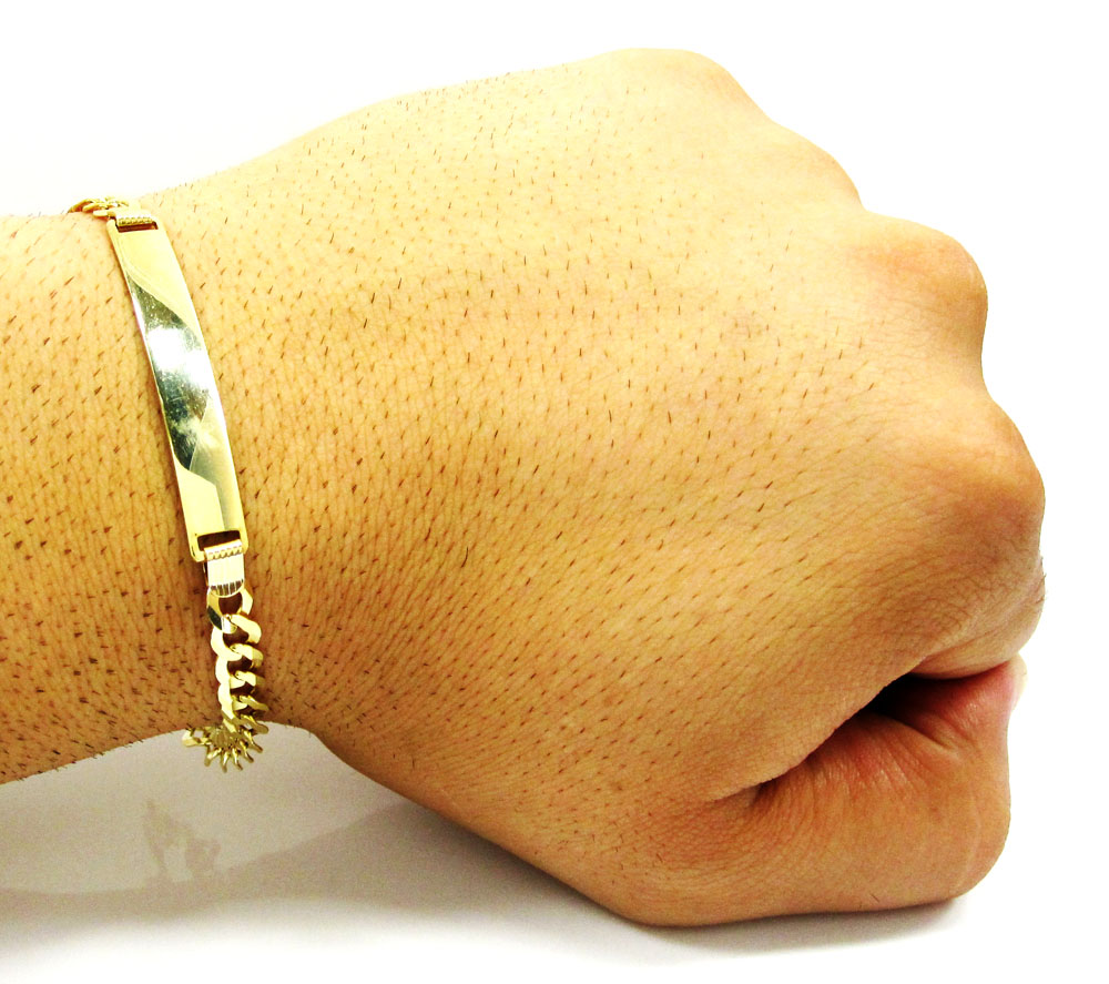 10k yellow gold cuban id bracelet 8.25 inch 5.7mm  - Image 3