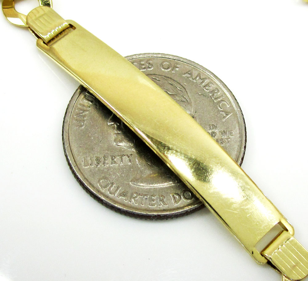 10k yellow gold cuban id bracelet 8.75 inch 7.2mm - Image 2