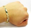 10k yellow gold cuban id bracelet 8.75 inch 7.2mm 