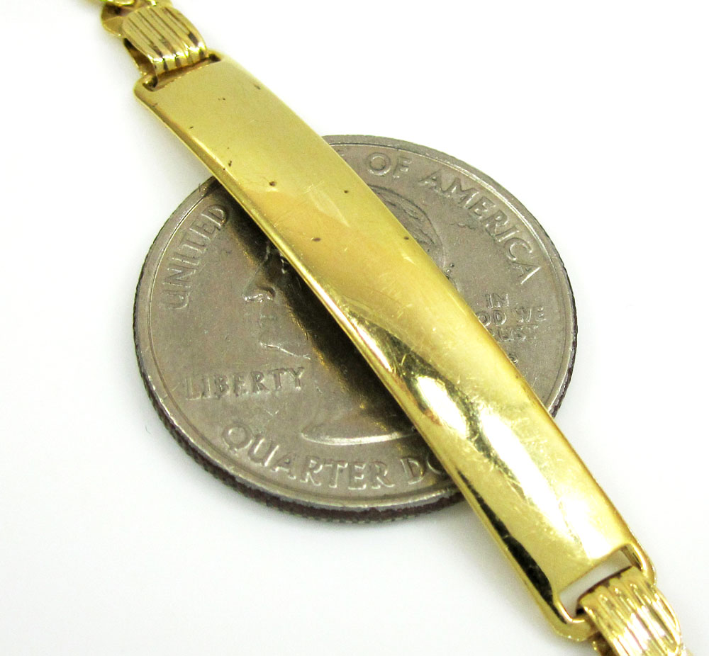 10k yellow gold cuban id bracelet 8.25 inch 4.5mm - Image 2