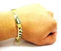 10k yellow gold diamond cut thick cuban id bracelet 9 inch 9.5mm 