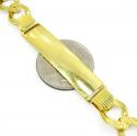 10k yellow gold diamond cut figaro id bracelet 8.75 inch 11mm 