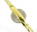 10k yellow gold diamond cut mariner id bracelet 8.5 inch 6.3mm 