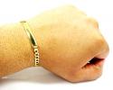 10k yellow gold diamond cut cuban id bracelet 8 inch 5.5mm 