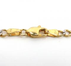 10k yellow gold diamond cut figaro id bracelet 8 inch 3.5mm 