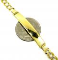 10k yellow gold diamond cut cuban id bracelet 8.5 inch 5.7mm 