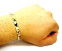 10k yellow gold diamond cut cuban id bracelet 8.5 inch 5.7mm 