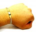 10k yellow gold diamond cut cuban id bracelet 8 inch 4.7mm 