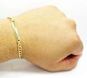 10k yellow gold diamond cut cuban id bracelet 8 inch 4.8mm 