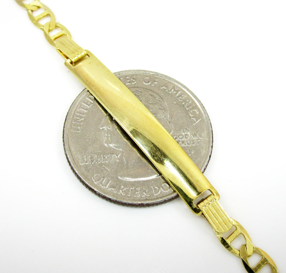 10k yellow gold mariner id bracelet 8 inch 4.3mm 