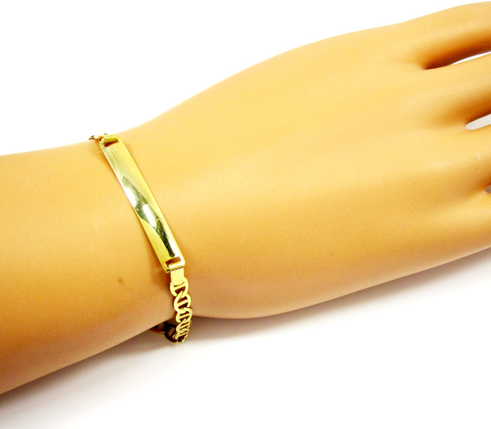 10k yellow gold mariner id bracelet 8 inch 4.3mm  - Image 3