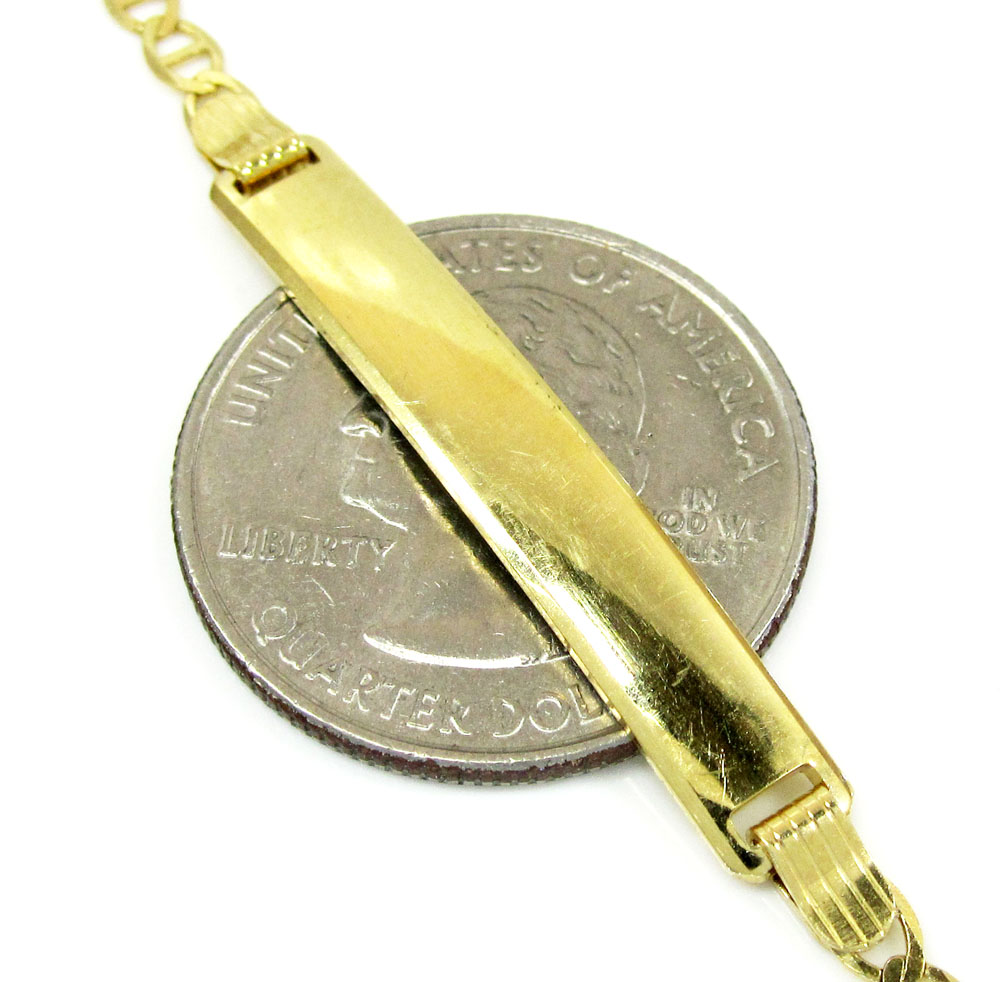10k yellow gold mariner id bracelet 8 inch 3.2mm 
