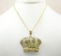 10k fancy diamond cut crown pendant