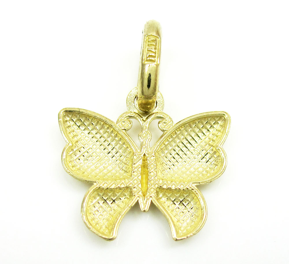 10k yellow gold butterfly pendant - Image 3