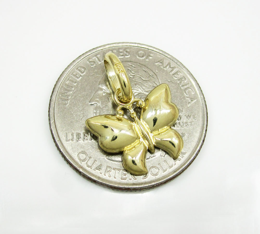 10k yellow gold butterfly pendant - Image 4